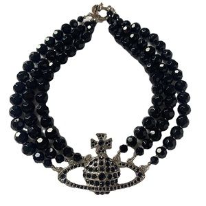 Vivienne Westwood Black Triple Bas Relief Choker